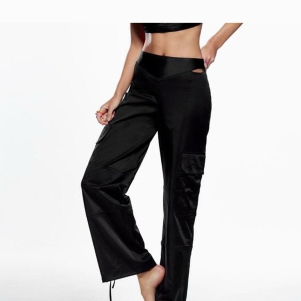 Zara Black Women's Track Pants High Rise Size Medium NWT